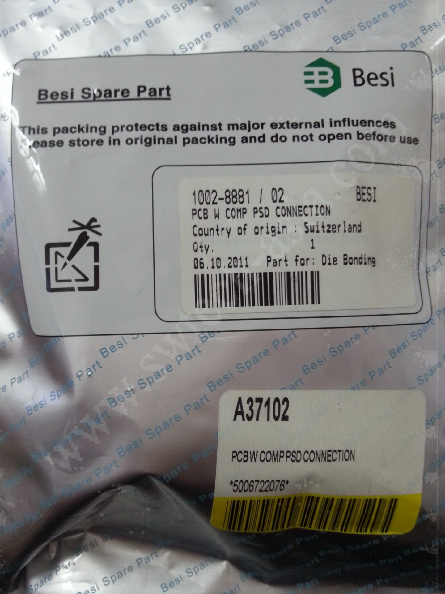 ESEC 2008HS PCB W COMP PSD CONNECTION 1002-8881 / 02