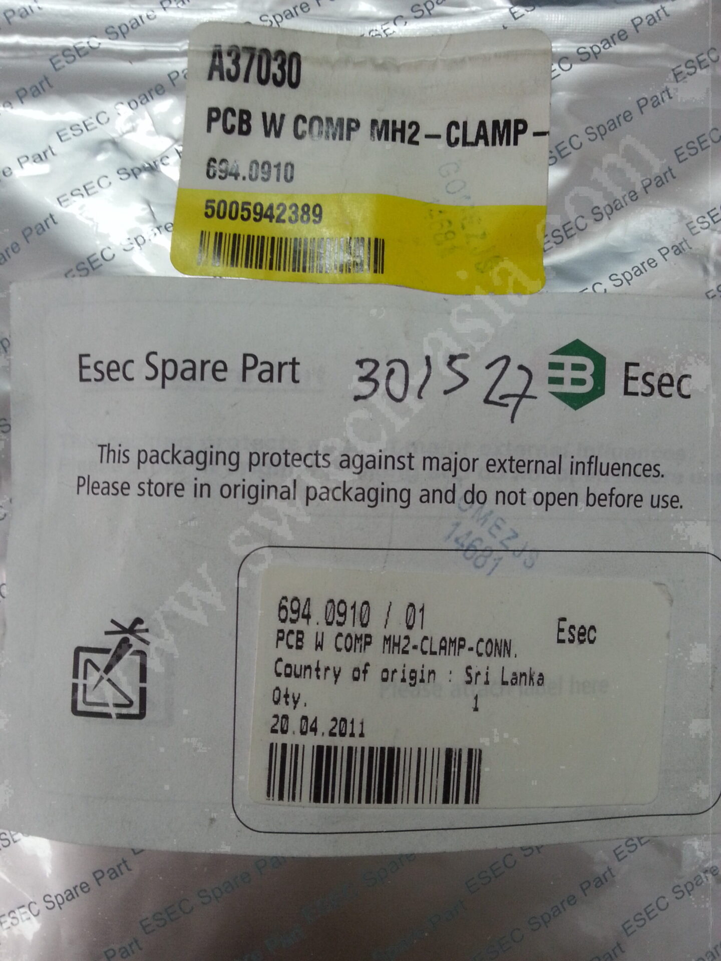 ESEC 2008HS PCB W COMP MH2-CLAMP-CONN 694.0910 / 01