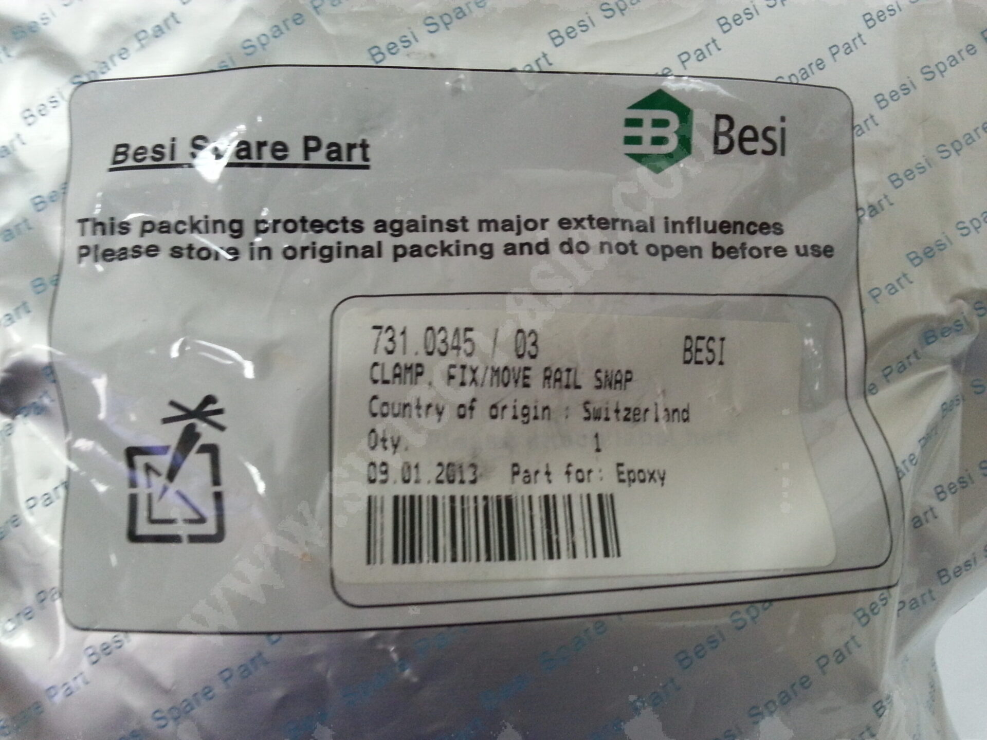 ESEC 2008HS CLAMP FIX MOVE RAIL SNAP 731.0345 / 03