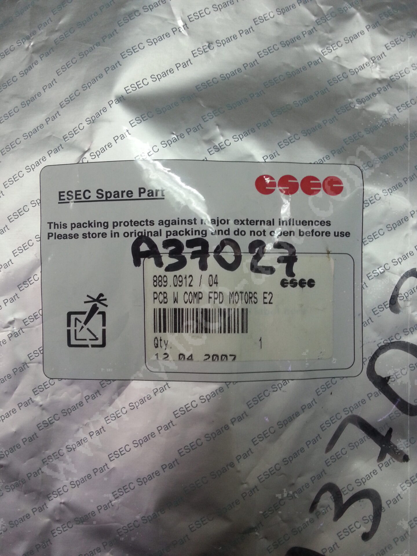 ESEC 2008HS PCB W COMP FPD MOTORS E2 889.0912 / 04