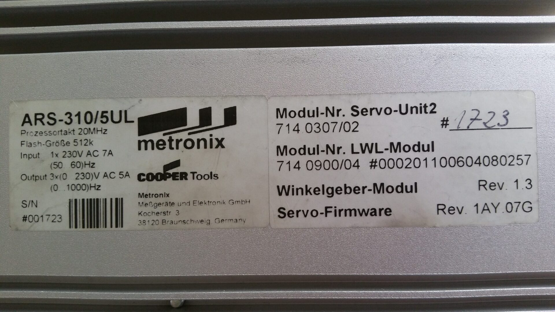 ESEC 2007 SERVO UNIT 714.0307/02