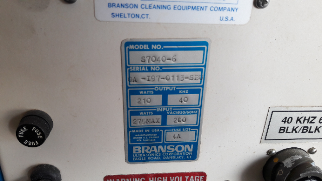 Branson Series 7000 Ultrasonic Generator S7040-6