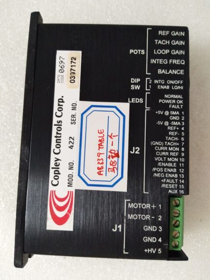 ASM 339 COPLEY CONTROLS CORP 422 AB339 TABLE