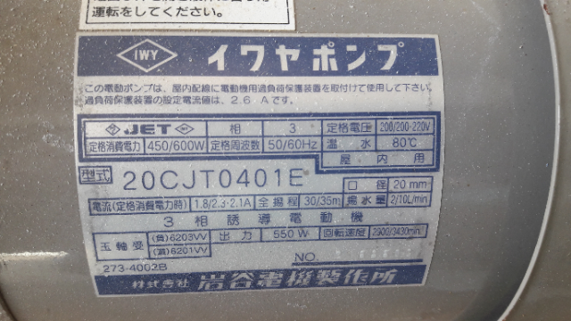 IWAYA Water Pump 20CJT0401E