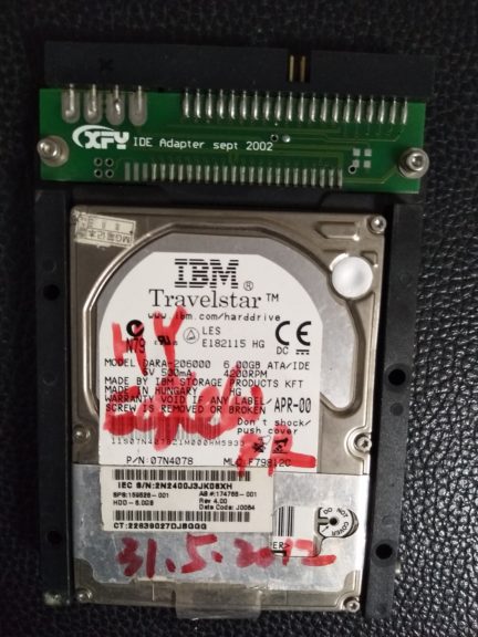 IBM TRAVELSTAR DARA-206000 6.00GB HARDDISK 07N4078