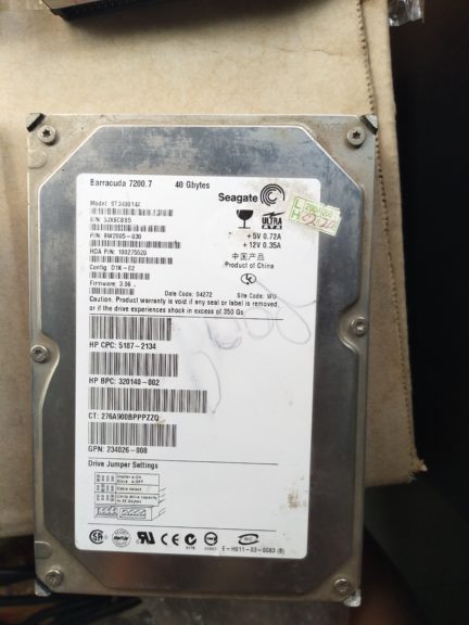SEAGATE BARRACUDA 7200.7 ST340014A 40 GBYTES HARDDISK 9W2005-030