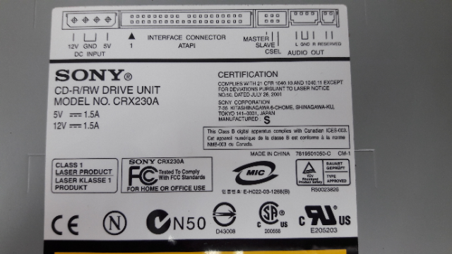 Sony CRX230A CD-RRW Drive Unit