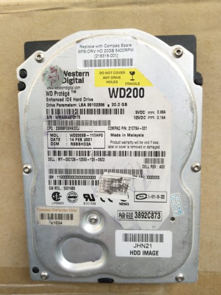 WESTERN DIGITAL WD200 WD200EB-11BHFO HARDDISK