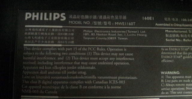 Philip Monitor MWEl 160T