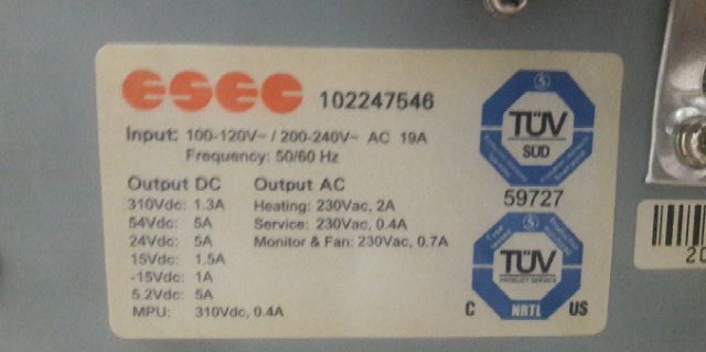 ESEC 3100 Optima Power Supply 102247546