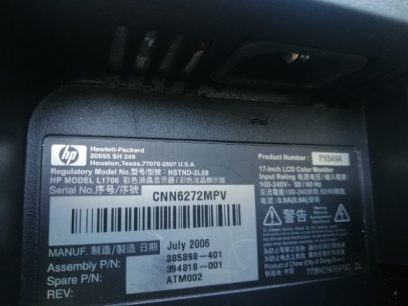 HP L1706 17 inch LCD Color Monitor